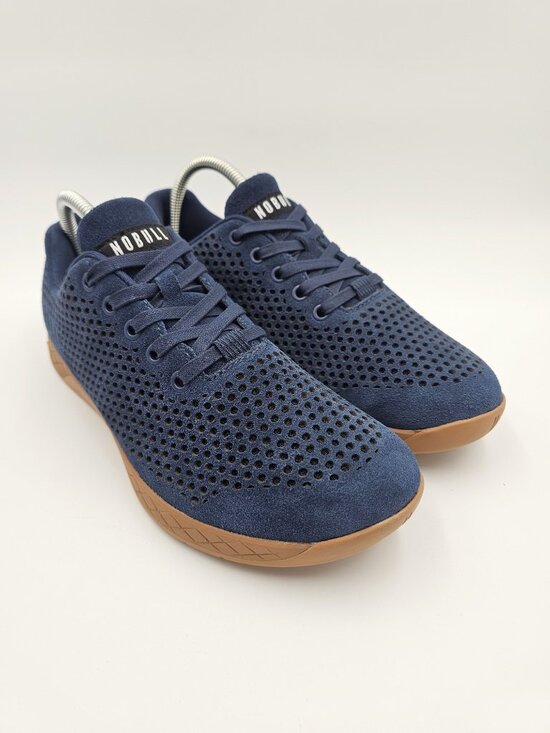 No Bull Perforated Leather Trainers Sneakers Blue Unisex Mens 8.5- Womens 10 NEW main image 4